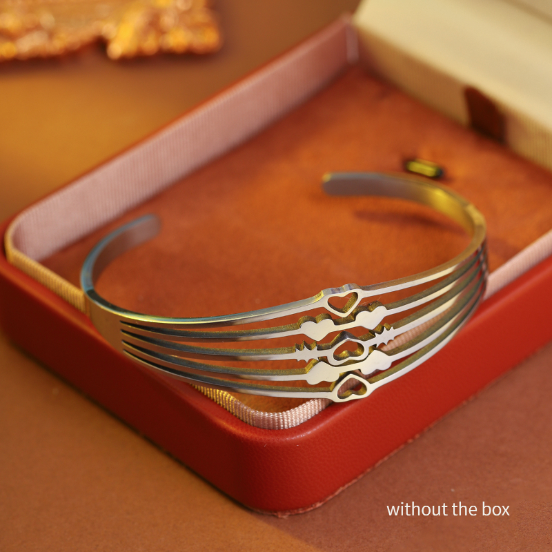 Bohemian Heart Arrow Bracelet, 18K Golden Plated Couples Bangle